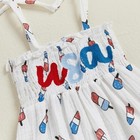 Kayotuas 4th Of July Toddler Girl Outfit Smocked Usa Dress Sleeveless Tie Strap