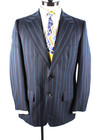 Vintage 1970s Merit Pinstripe 2 Button Mens Suit Size 44