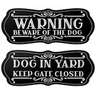  2 Pieces Dog Sign For Fence Beware Of Warning Signs Metal Aluminum Funny 