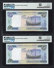 Cyprus  2 Consecutive  20 Pounds 1-10-2001 P63b Uncirculated Grade 65