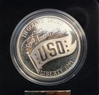 1991 S Us Uso 1 Oz 50th Anniversary Silver Dollar Coin Encapsulated Mint