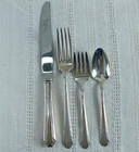 National Silver Co Silverware Silver Plate Flatware 58 Pcs Plume Fluted B24136