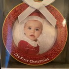 Little Holly My First Christmas Photo Frame Ornament Kids Pets Round