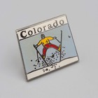 Vintage Enamel Ski Pin Colorado Collectible Souvenir Hat Lapel Pin
