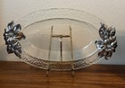 Arthur Court Aluminum   Glass Centerpiece Bowl Serving Tray - Magnolia - 15 