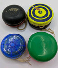 Lot Of 4 Vintage Yo Yos Wooden And Plastic Fli-back Japan Duncan O Boy All Work