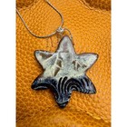 Boho Star Pendant Necklace Jewelry Boho Pottery Ceramics Necklace White Blue
