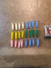 Vintage Spring Clothespins Pre 1950 Box Set 24 Colorful Pieces Mastro Plastics