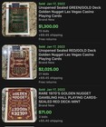 Sealed Vintage Golden Nugget Casino Playing Cards Deck Red gold  Las Vegas