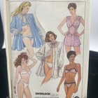 Vintage 80s Lingerie Sewing Pattern Sz 12 Teddy Robe Bra Panties Simplicity 8975