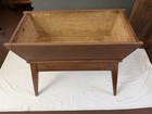 Primitive Antique Dough Box Work  Table With Center Skirt And Lid