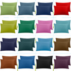 Cotton Solid Pillow Cases Hidden Zipper Pillow Cover Standard Queen King 2 Pack