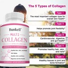 Anti-aging Skin Collagen Peptides Type I  Ii  Iii  V  X 2000mg Hair 120 Capsules