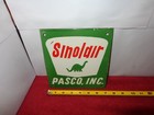 Vintage Sinclair Pasco Inc  Dino Dinosaur 7 5  Porcelain Metal Gasoline Oil Sign