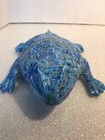 Ceramic Horned Toad Or Lizard Blue Figurine