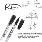 12 Magnetic Dry Erase Markers Fine Tip With Eraser Low Odor Black Whiteboard Pen
