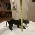 Handcrafted Leather Black Panther Panther Figurine Statue Sculpture