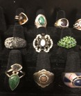 Lot Of 12 Sterling 925 Assorted Gem Stone Rings All Sizes 7 5-12 Lot  s30 