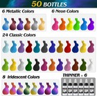 44 Colors With 6 Thinners Acrylic Air Brush Paint Set airbrush Paint ready   