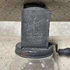 Vintage Antique The Uniform Nut Meat Chopper Grinder W  Attached Glass Jar
