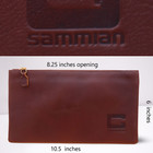 Genuine Leather Zippered Bag  Bank Deposit Travel Pencil Pouch Utility Organizer