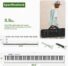 88 Key Fold Electric Piano Keyboard Portable Semi Weighted Full Size Key W pedal