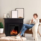 43    Electric Fireplace Mantel Freestanding  Remote   Adjustable Led Flame black