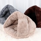 Cat Bed Round Plush Fluffy Hooded Cat Bed Cave Soothing Pet Beds Small  Large