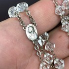 Vtg Sterling Silver Faceted Clear Glass Crystal Beaded Rosary  no Crucifix Cross