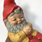 Vintage Ceramic Playful Sleeping Gnome Figurine Handpainted 10  L