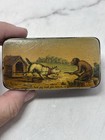 Antique Victorian Papier Mache Snuff Box Pictorial Dog Monkey    you May Get It   