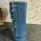 Tiki Tribal Tumbler Mug Blue Ceramic 12 Oz  6 5  X 2 5 