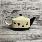 Hues N Brews Cattitude Black Cat Square Retro Teapot W  Lid