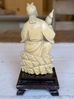 Vintage Chinese Daoist Immortal Li Tieguai Carved Figure W Gourd   Staff  C 1940