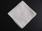Vintage Swiss Appenzell White Embroidery 1 Flower Wedding Bride Handkerchief