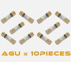 10 Pcs 100 Amp Agu Gold Plated Fuses Round Glass Fuse 100 Amp - Ships Today 