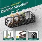 5 Pack set Shower Caddy Adhesive Shower Organizer For Bathroom   Kitchen   Black