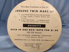 Vintage Jergens Twin Make Up Set Brunette Powder Cake Art Deco Box 1930s 40s Nos