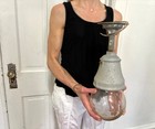 Vtg Benjamin Explosion Proof Light Globe Old Industrial Pendant Farm Gas Station