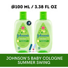 2x 100ml Johnson s Baby Cologne Summer Castor Oil Soothing Cool Soft Long Scent