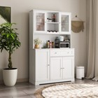 Kitchen Pantry Storage Cabinet  Modern Buffet Cabinet With Hutch  Food Pantry 