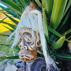 Shrunken Head Tiki Voodoo Mask Wooden Wall Plaque Tropical Bar 12 