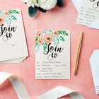 50 Pack Floral Join Us Invitations With Envelopes For Wedding  Birthday  5x7 In