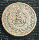 1864 Two Cent Piece Large Motto - Old Us Coin 