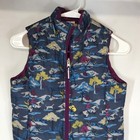 Ariat Girls Medium M Puffer Vest Navy Purple Equestrian Horse Rider Scene Zip Up