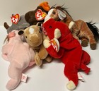 Ty Beanie Babies 6 Pc Lot All W  Tags   Derby Bessie Squealer Snort Spike