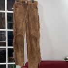 New  xs       leather Native Cowboy Leather Suede Pants Western Tassels