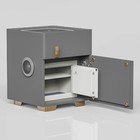 Dark Grey Double Drawer Smart Bedside Table With Safe Box And Bluetooth Speaker