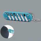 1pc Multifunctional Folding Knife Keychain Tool With Screwdriver Stainless Steel
