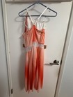 Orange And White Ombre Dance Costume With One-shoulder Neckline Adult Medium